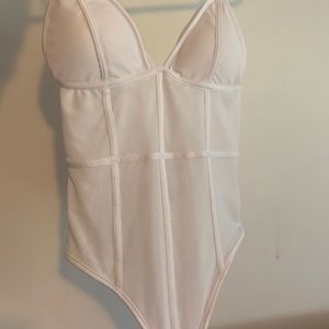 White mesh bodysuit